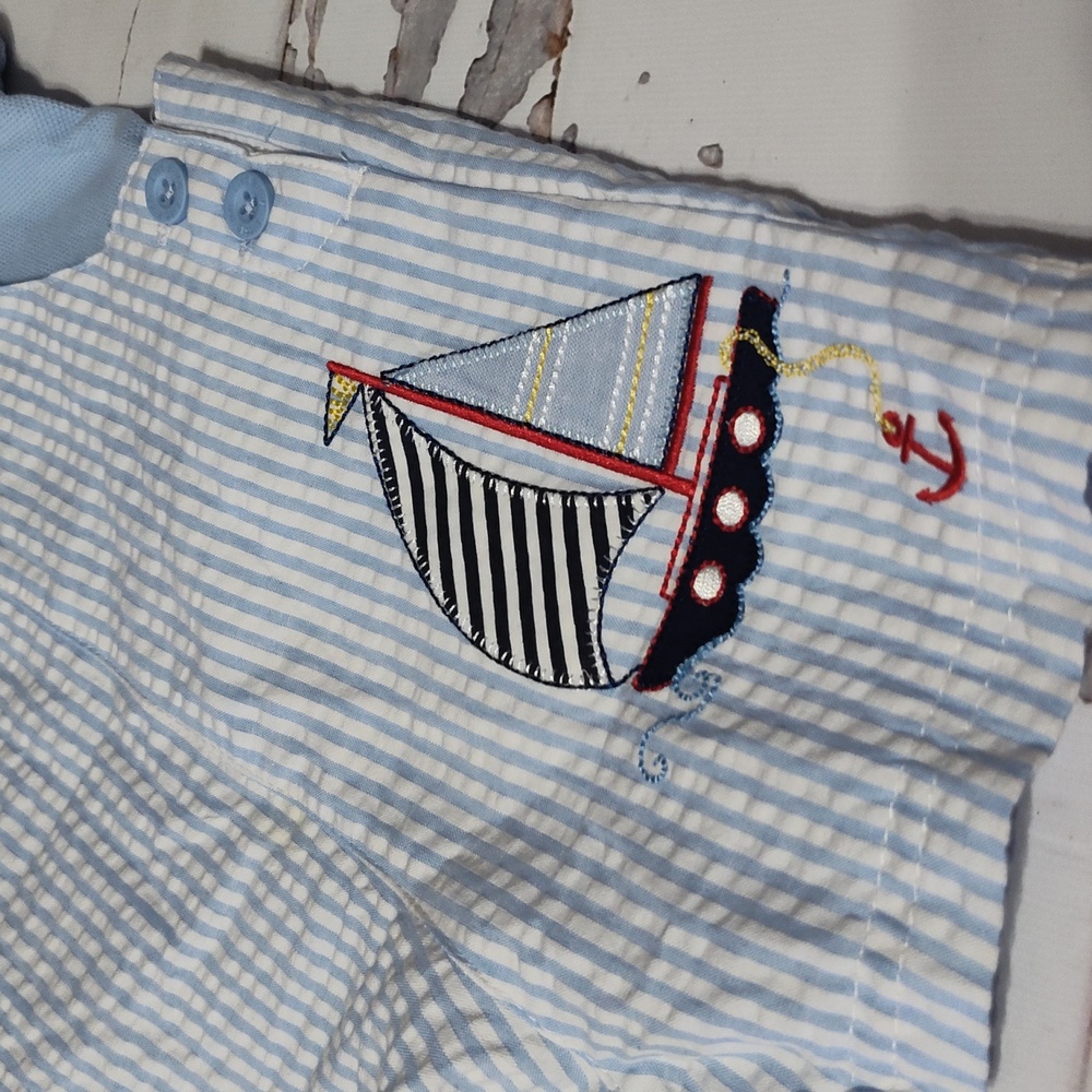 Little me sailor romper set size 9m - Picture 2 of 5